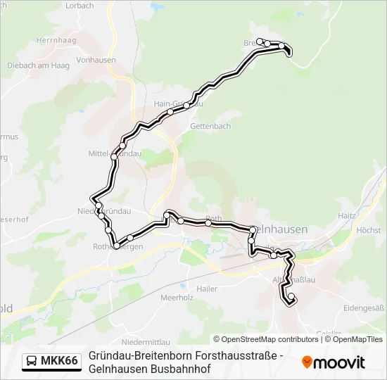 MKK66 Bus Line Map