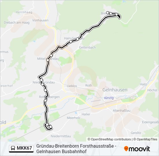 MKK67 Bus Line Map