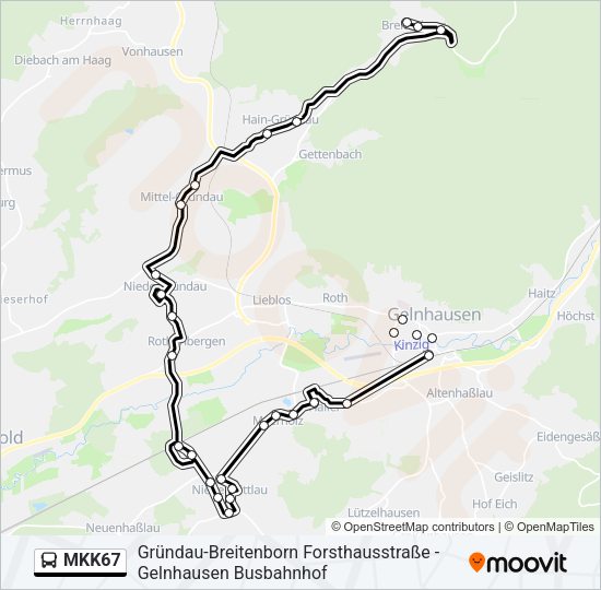 MKK67 Bus Line Map