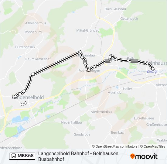MKK68 Bus Line Map