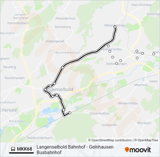 MKK68 Bus Line Map