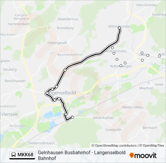 MKK68 Bus Line Map