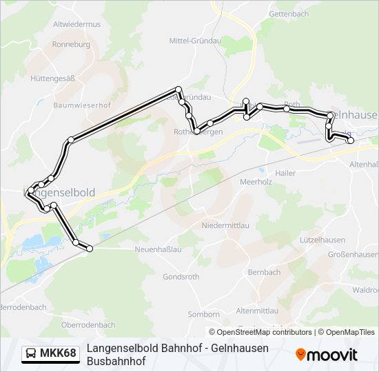 MKK68 Bus Line Map