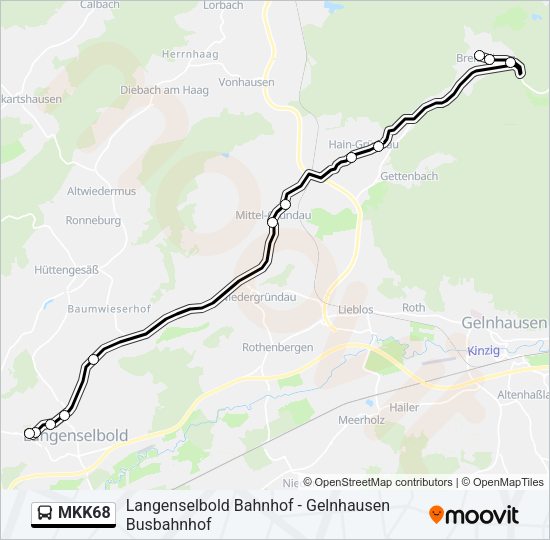 MKK68 Bus Line Map
