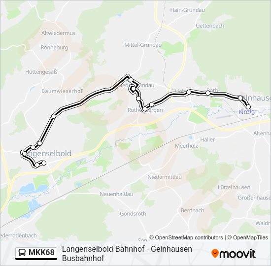 MKK68 Bus Line Map