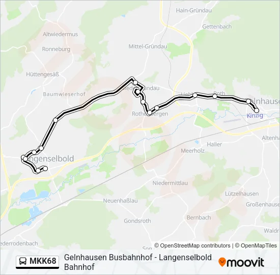 MKK68 Bus Line Map