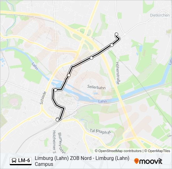 LM-6 Bus Line Map