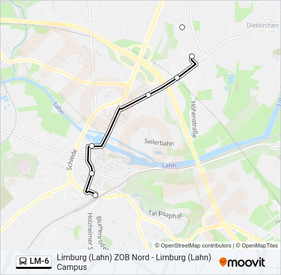 LM-6 Bus Line Map