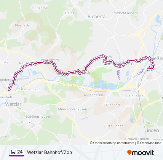 Buslinie 24 Karte