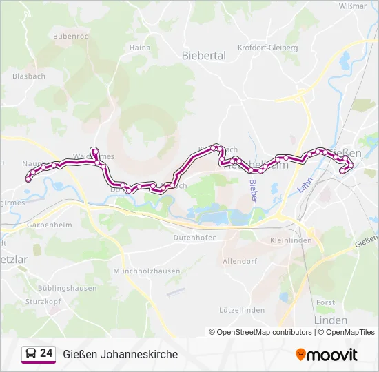 Автобус 24: карта маршрута