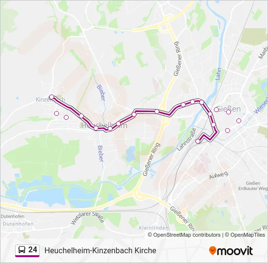 Автобус 24: карта маршрута