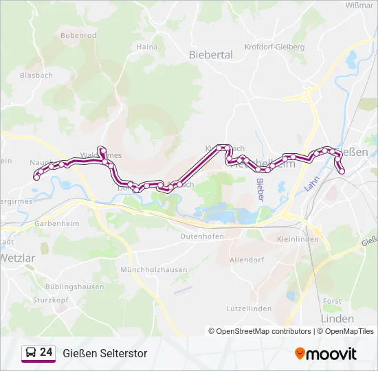 Buslinie 24 Karte
