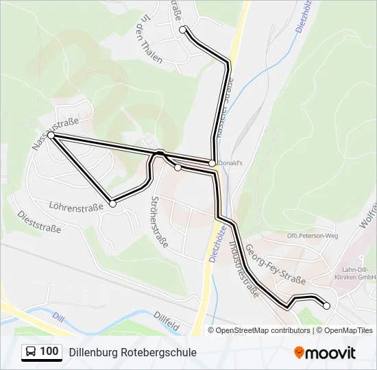 100 Bus Line Map
