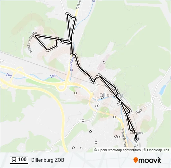 100 Bus Line Map