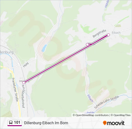 Автобус 101: карта маршрута