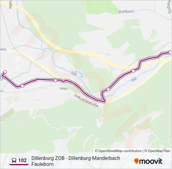 102 Bus Line Map