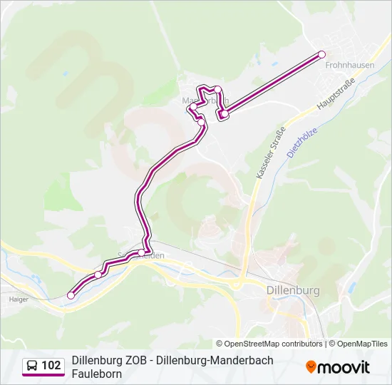 102 Bus Line Map