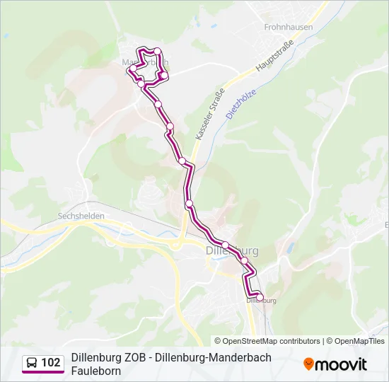 102 Bus Line Map
