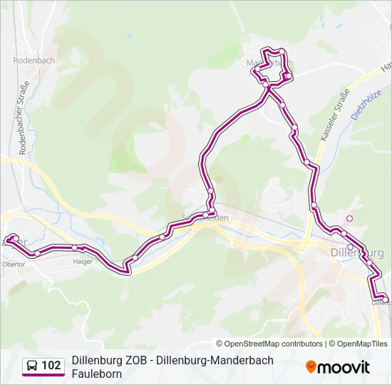 102 Bus Line Map