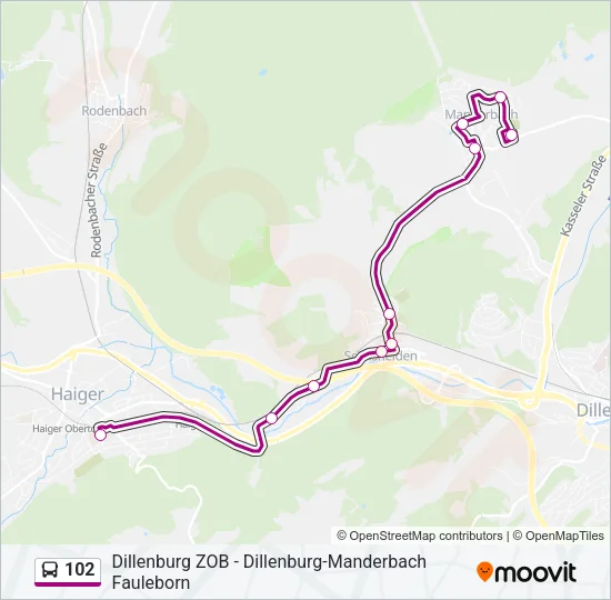 102 Bus Line Map
