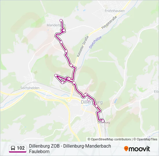 102 Bus Line Map