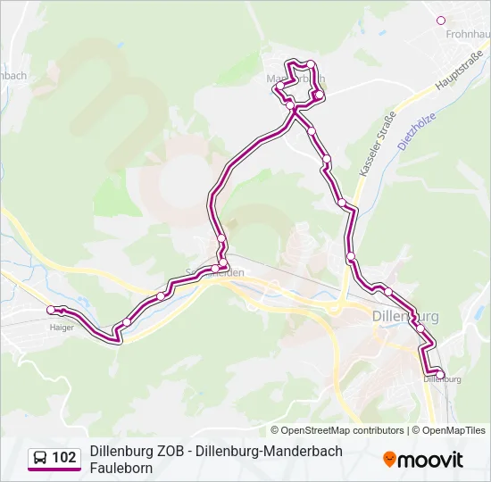 102 Bus Line Map