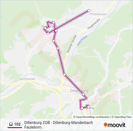 102 Bus Line Map