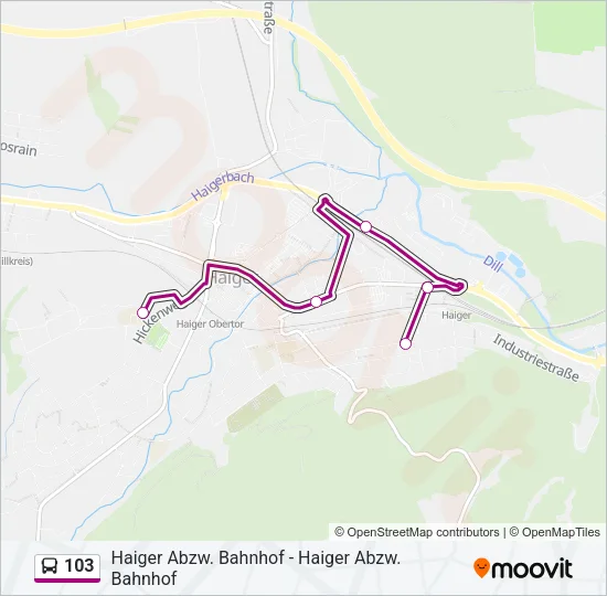 103 Bus Line Map