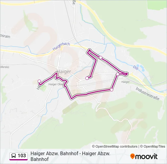 103 Bus Line Map