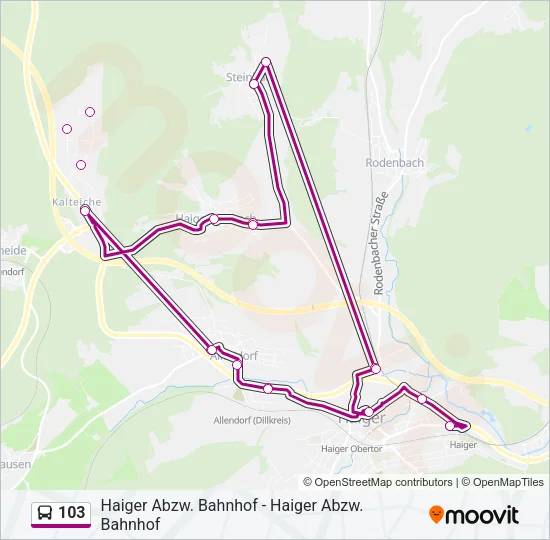 103 Bus Line Map