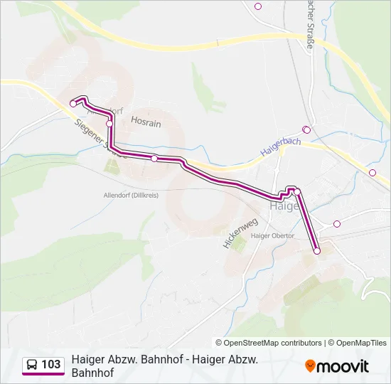 103 Bus Line Map