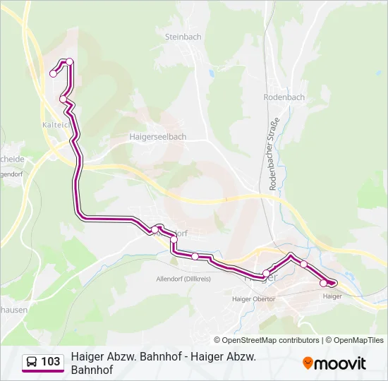 103 Bus Line Map