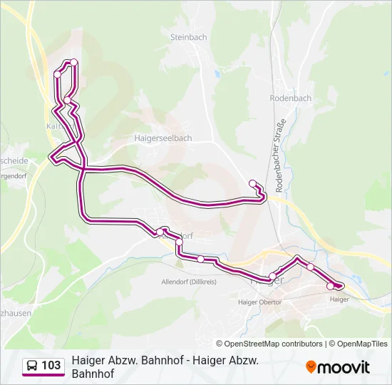 103 Bus Line Map