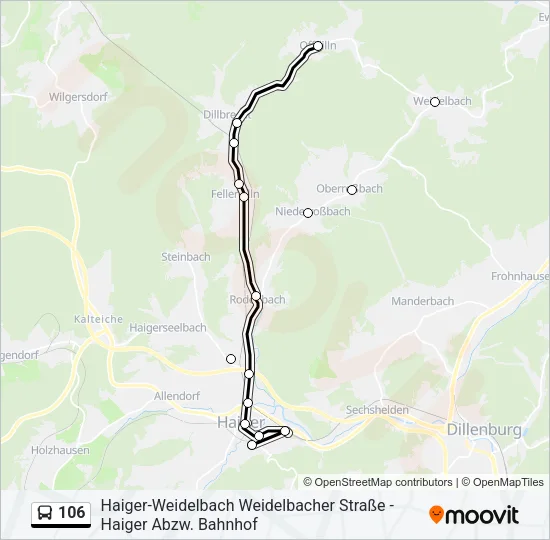 106 Bus Line Map