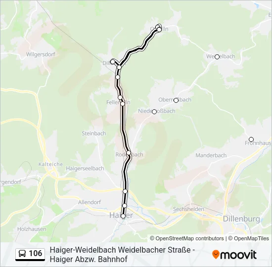 106 Bus Line Map