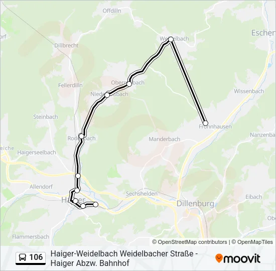 106 Bus Line Map