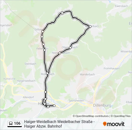 106 Bus Line Map