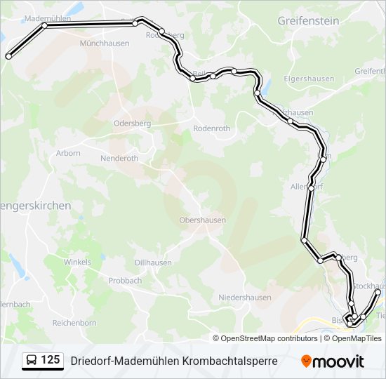 Автобус 125: карта маршрута