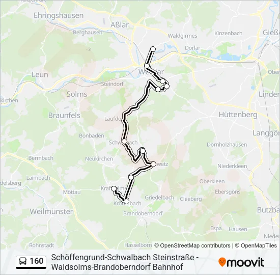 160 Bus Line Map
