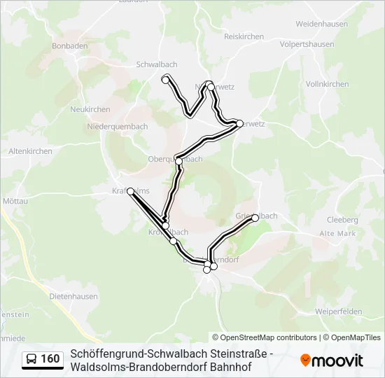 160 Bus Line Map