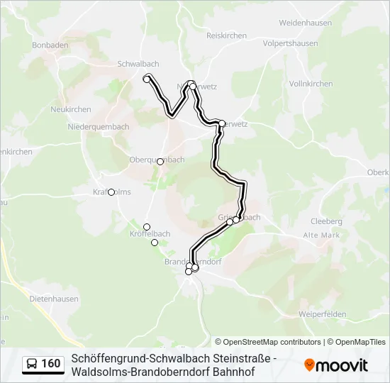 160 Bus Line Map