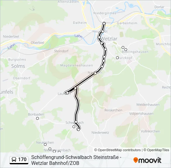 170 Bus Line Map
