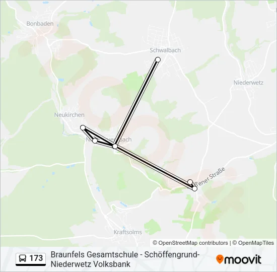 173 Bus Line Map