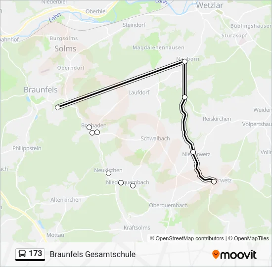 173 Bus Line Map