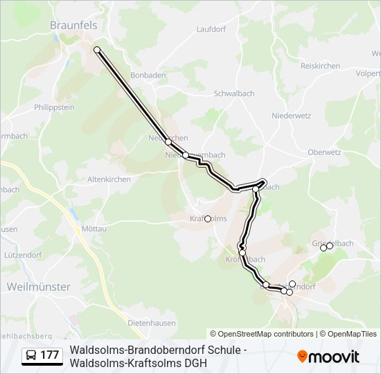 Buslinie 177 Karte