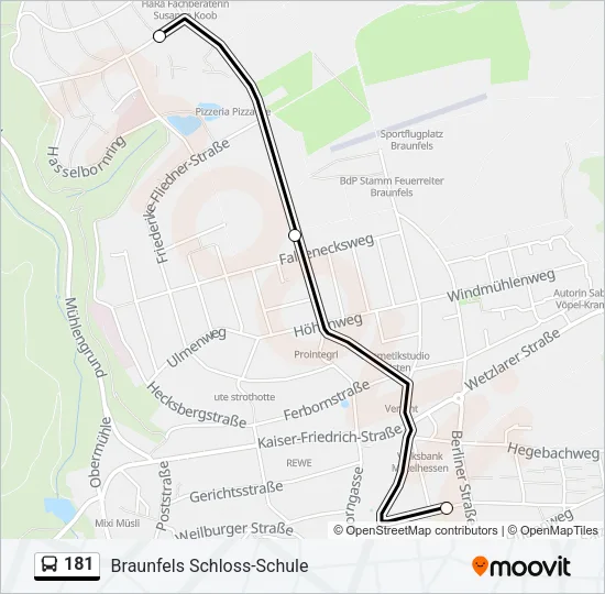 181 Bus Line Map
