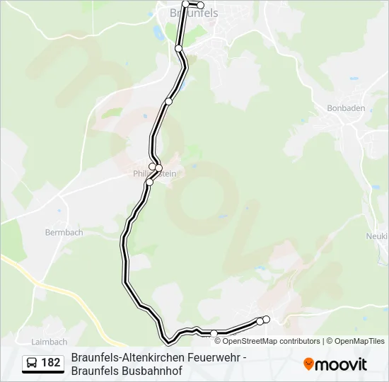 182 Bus Line Map