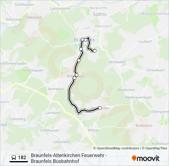 182 Bus Line Map