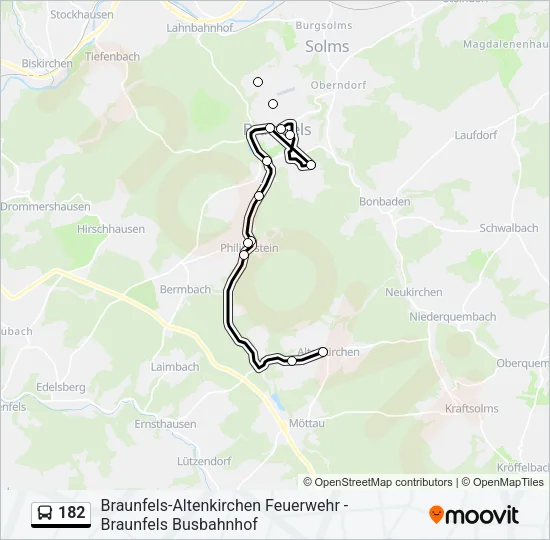 182 Bus Line Map