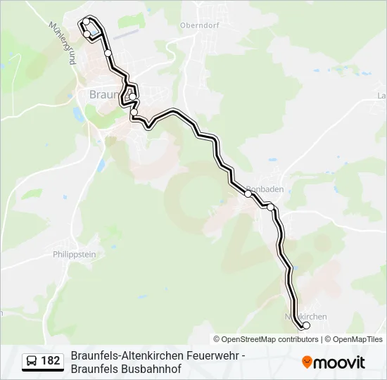 182 Bus Line Map